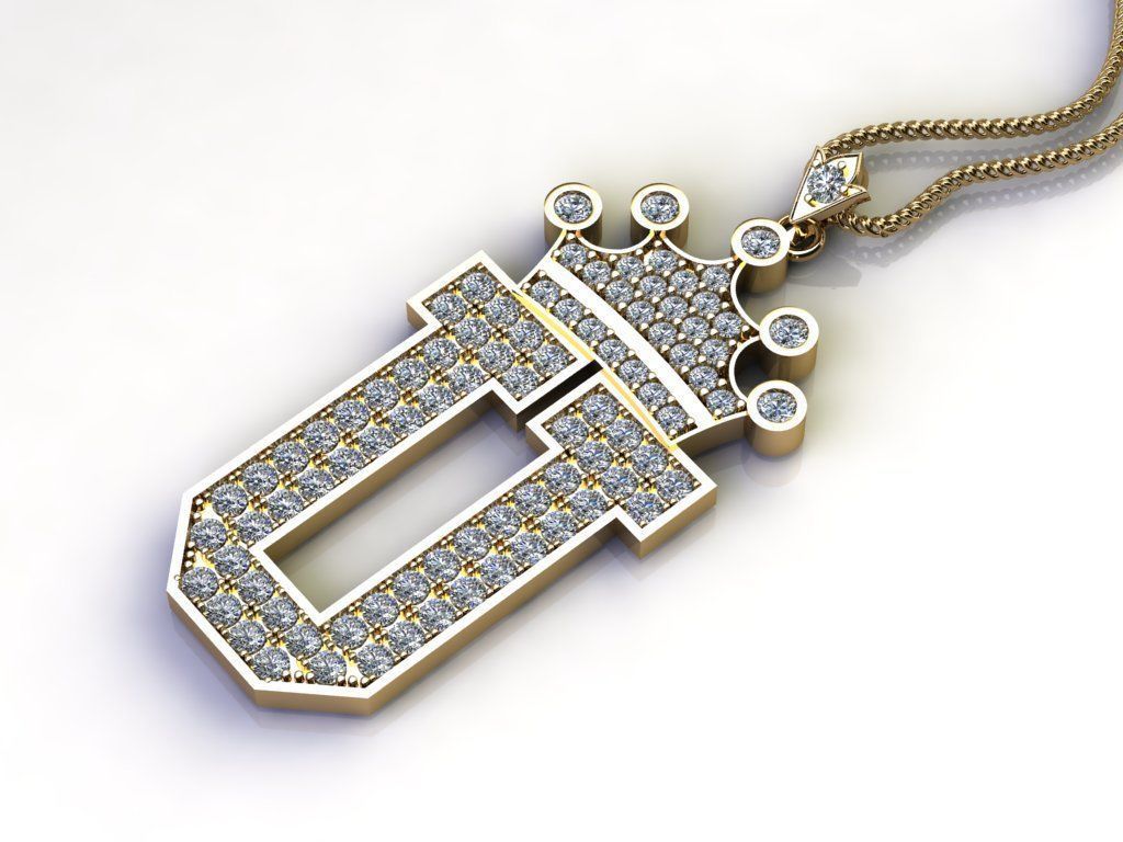 Alphabet Diamond Letter U 3D model_3