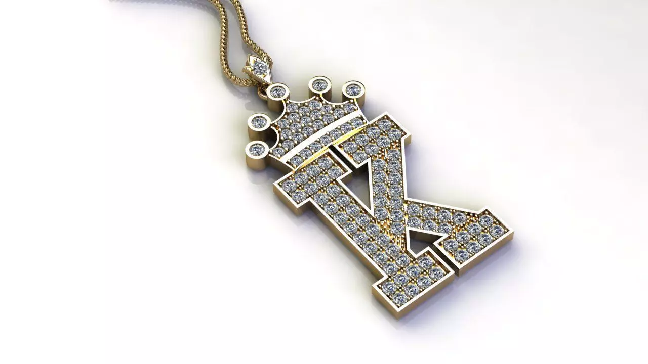 Alphabet Diamond Letter K 3D model_0