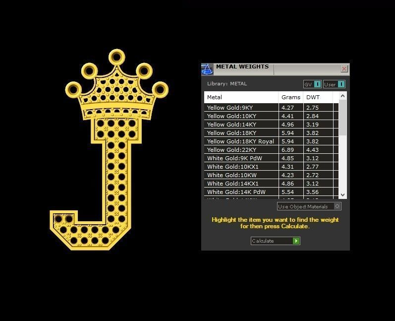 Alphabet Diamond Letter J 3D model_5