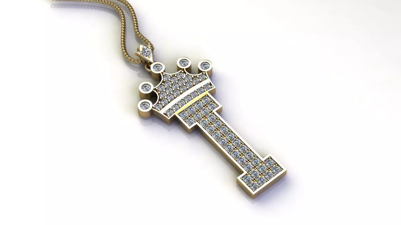 Alphabet Diamond Letter I 3D model_0