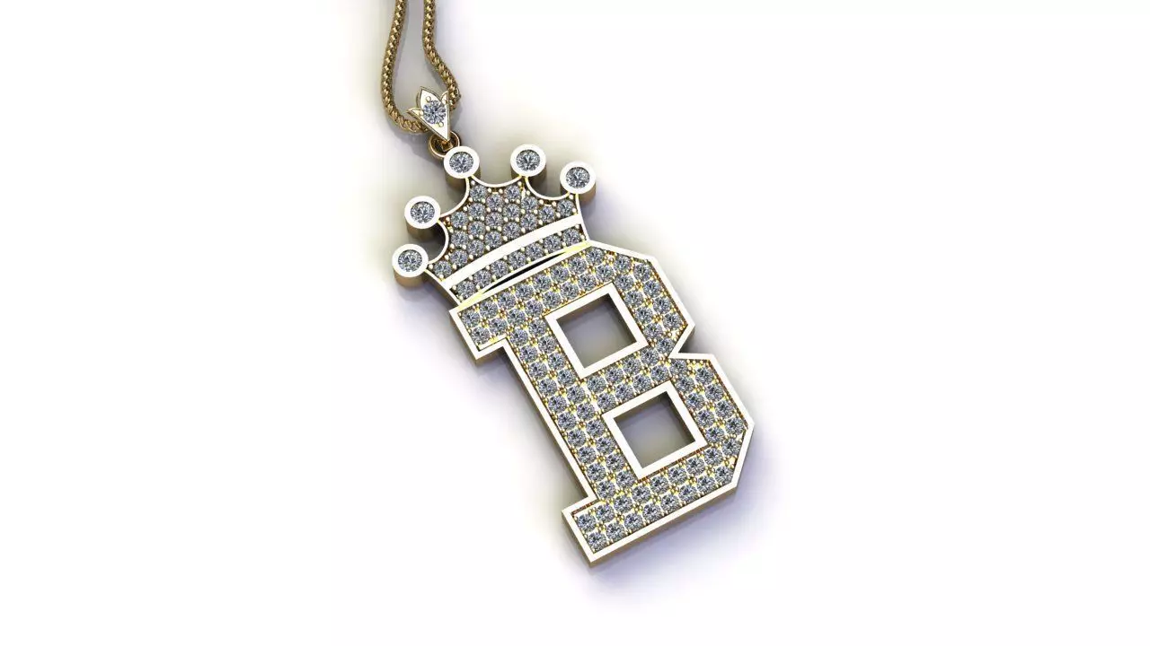 Alphabet Diamond Letter B 3D model_0