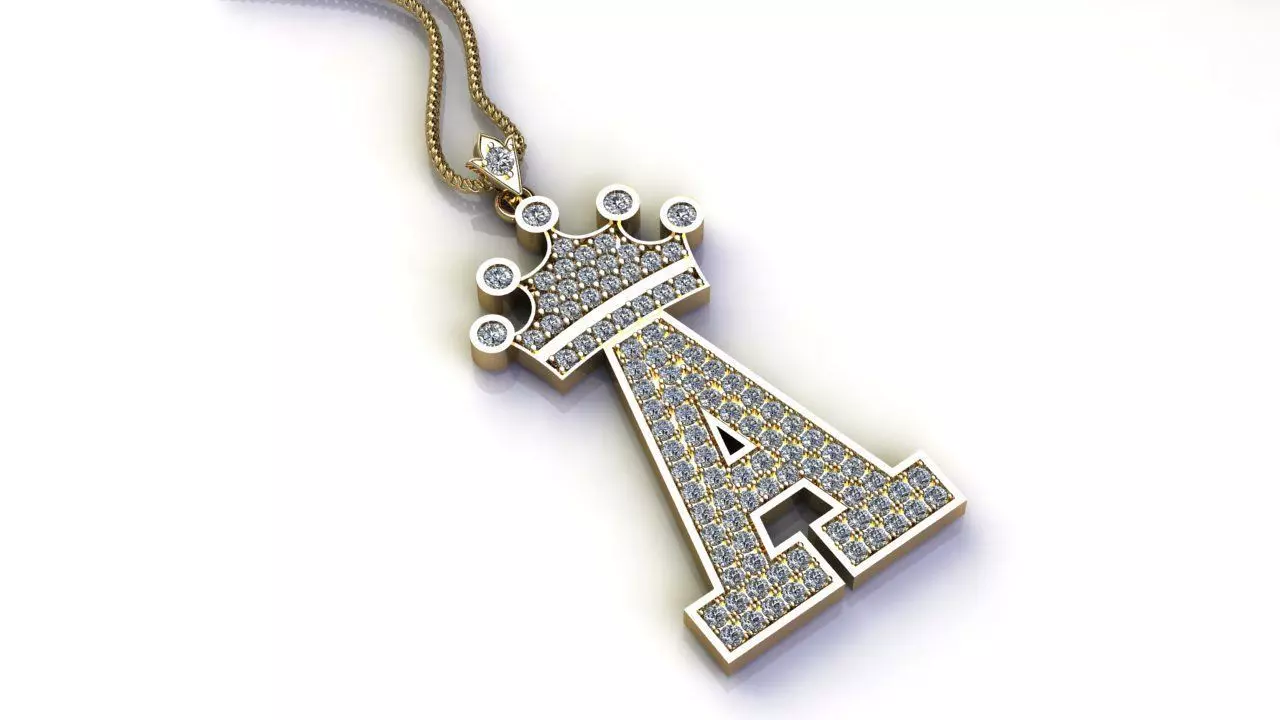 Alphabet Diamond Letter A 3D model_0