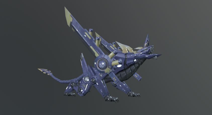 Mecha Dog Fantasy Low-poly 3D model_4