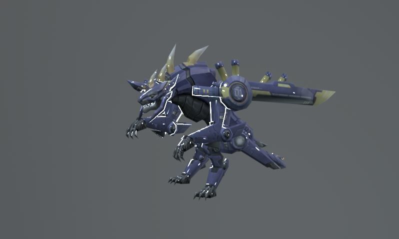 Mecha Dog Fantasy Low-poly 3D model_3