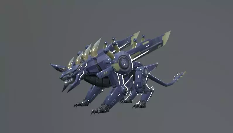 Mecha Dog Fantasy Low-poly 3D model_0