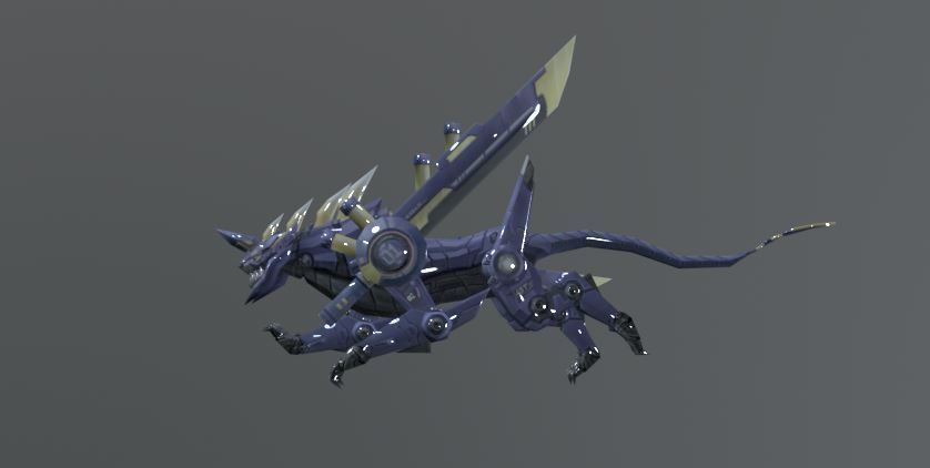 Mecha Dog Fantasy Low-poly 3D model_1