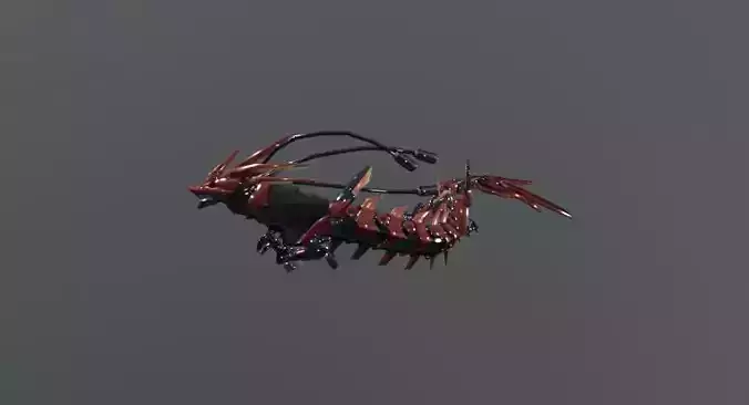 Mecha Dragon Low Poly Low-poly 3D model