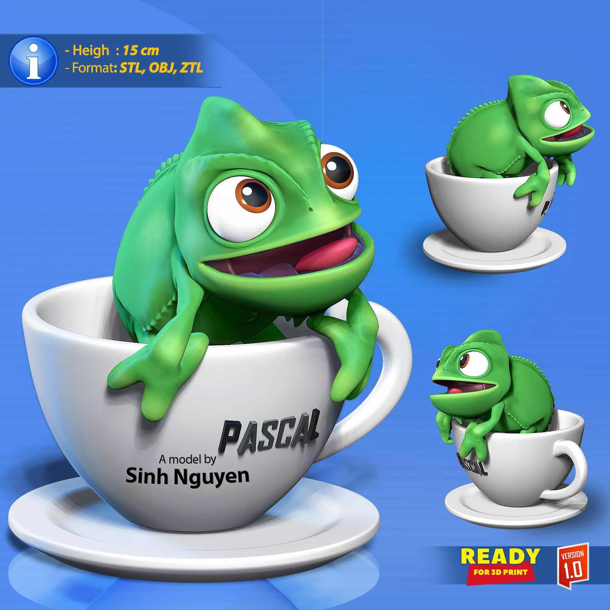 Pascal in cup 3D print model