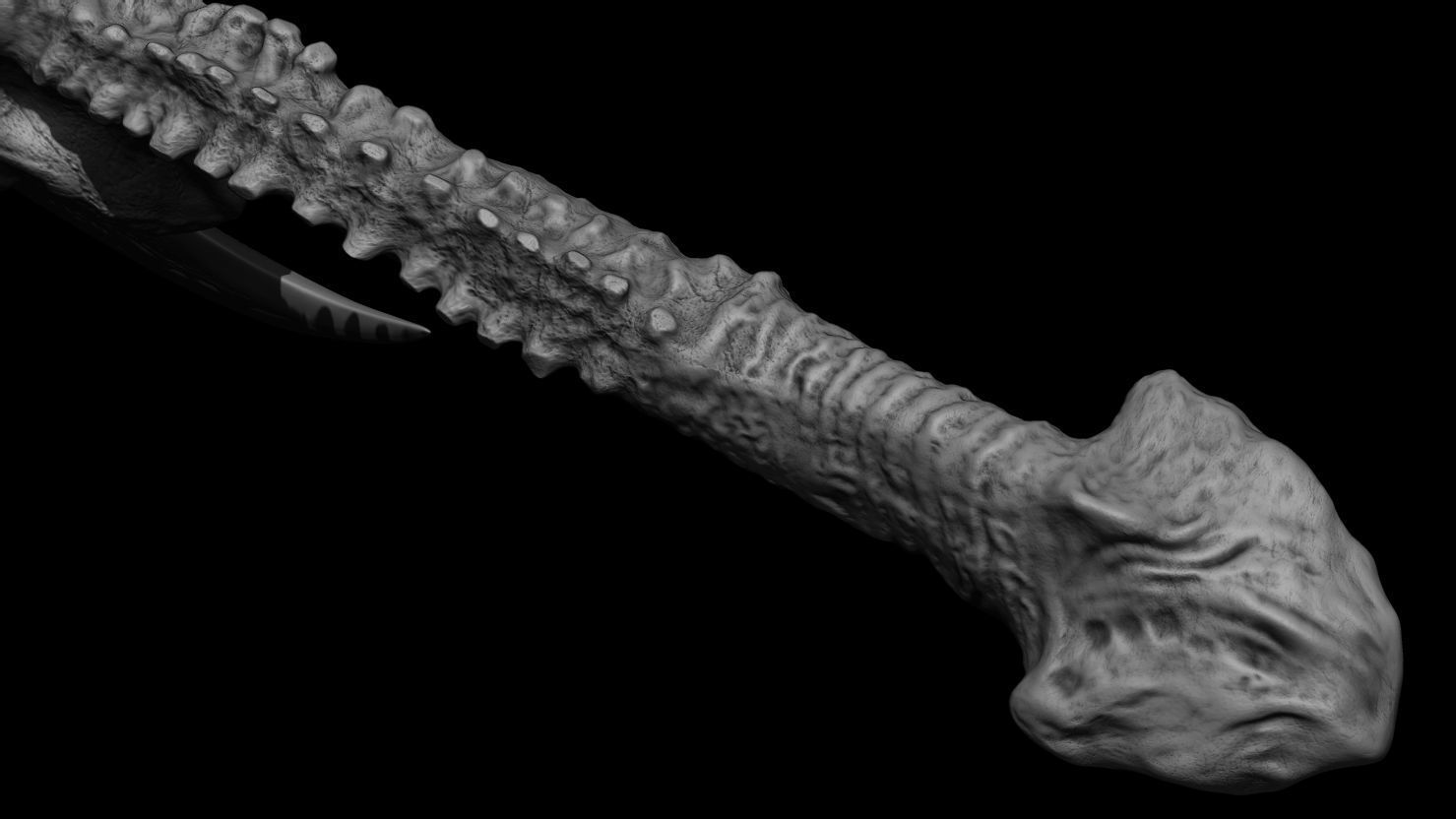3D PRINTABLE SHAMAN PREDATOR SKULL AXE AND CEREMONIAL DAGGER 3D print model_13
