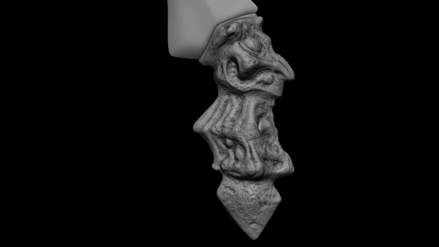 3D PRINTABLE SHAMAN PREDATOR SKULL AXE AND CEREMONIAL DAGGER 3D print model_17