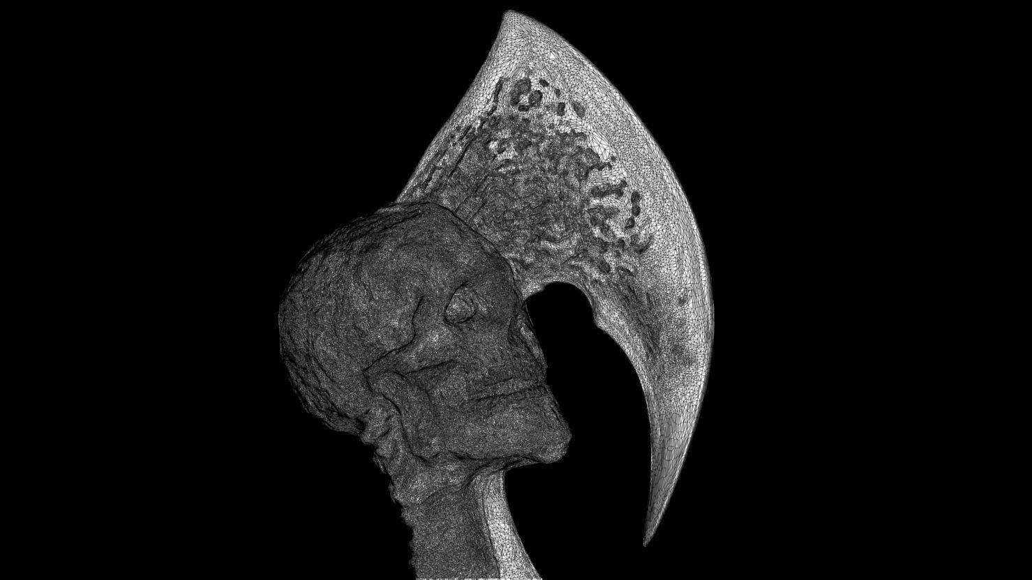 3D PRINTABLE SHAMAN PREDATOR SKULL AXE AND CEREMONIAL DAGGER 3D print model_14