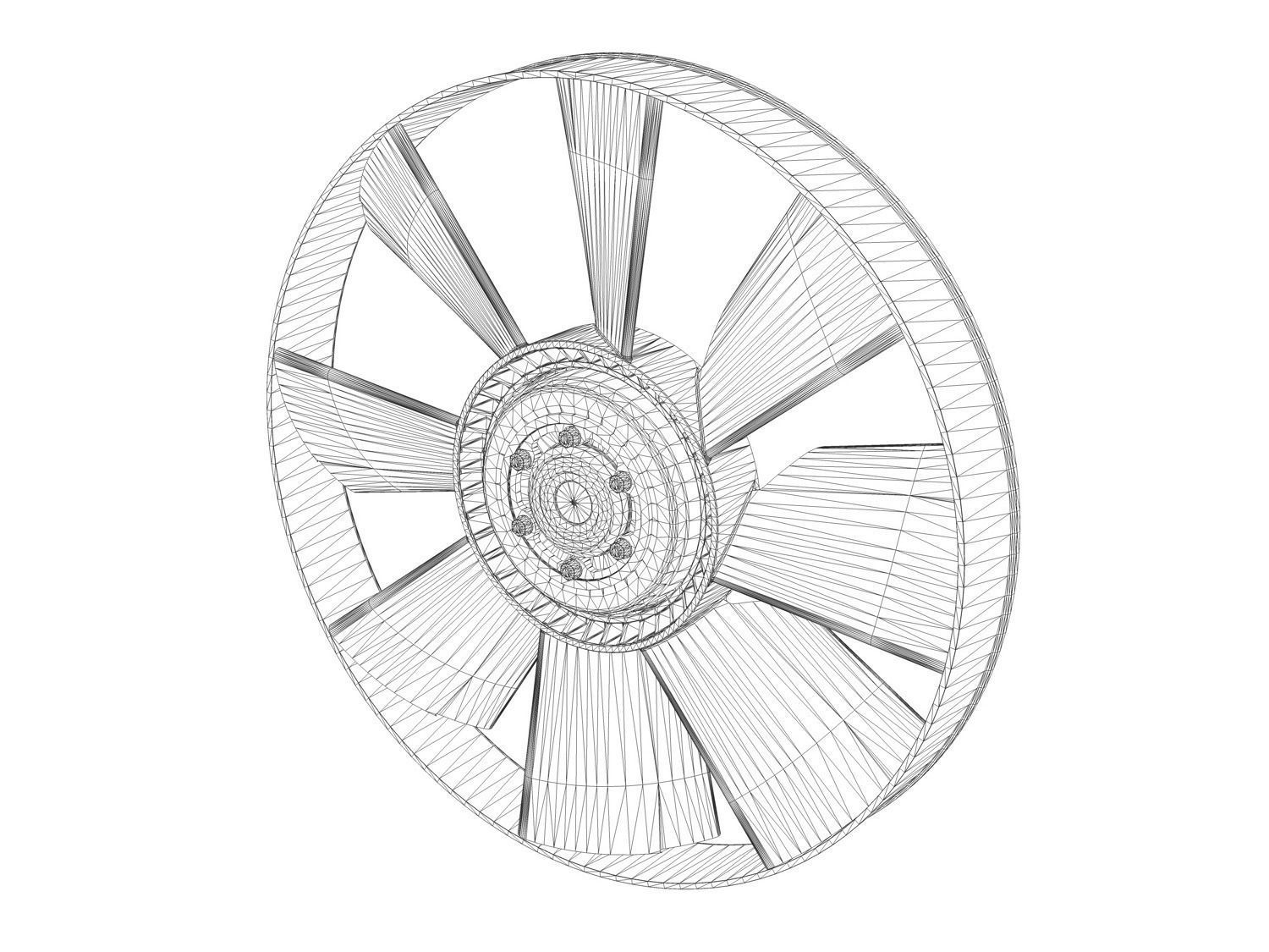 Engine cooling fan 3D model_7