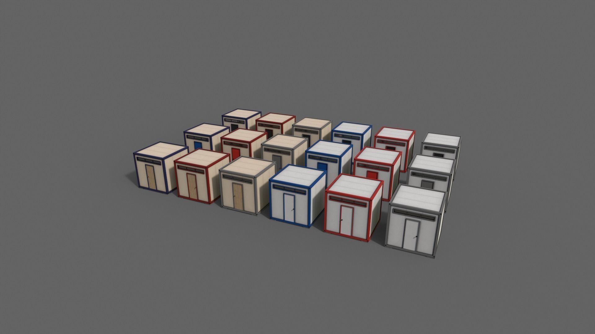 PBR Container House BB V2 Low-poly 3D model_9