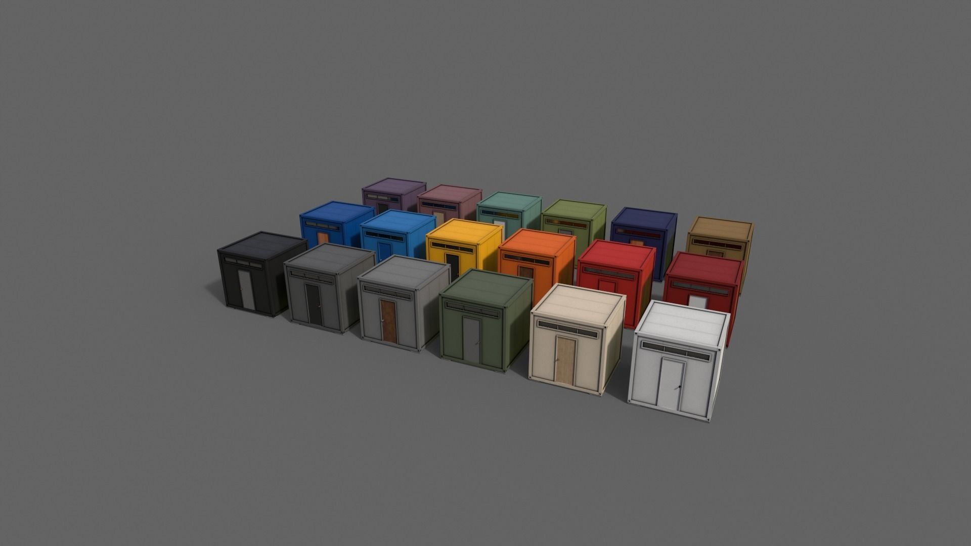 PBR Container House BB V2 Low-poly 3D model_10