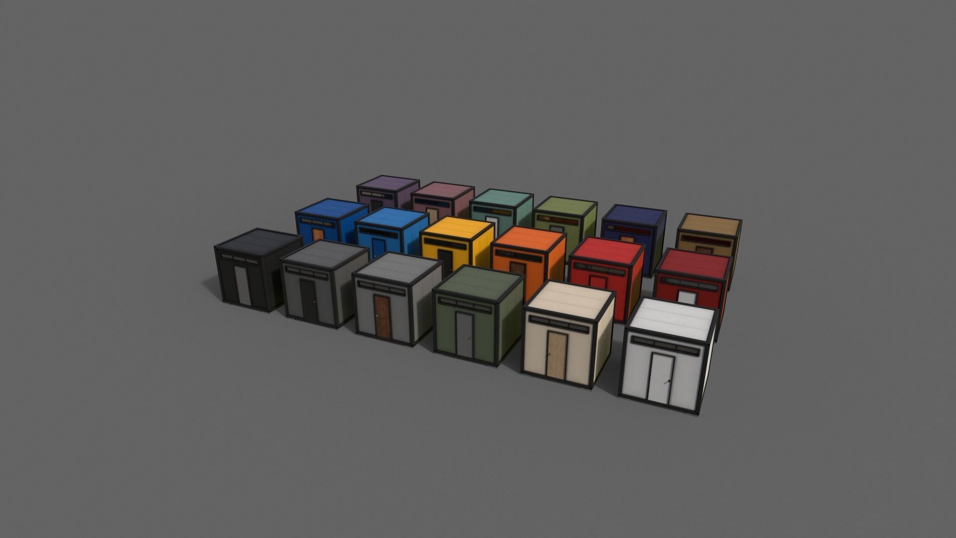 PBR Container House BB V2 Low-poly 3D model_12