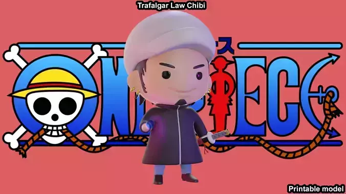 Trafalgar Law Chibi - One Piece 3D print model Trafalgar Law Chibi - One Piece 3D print model