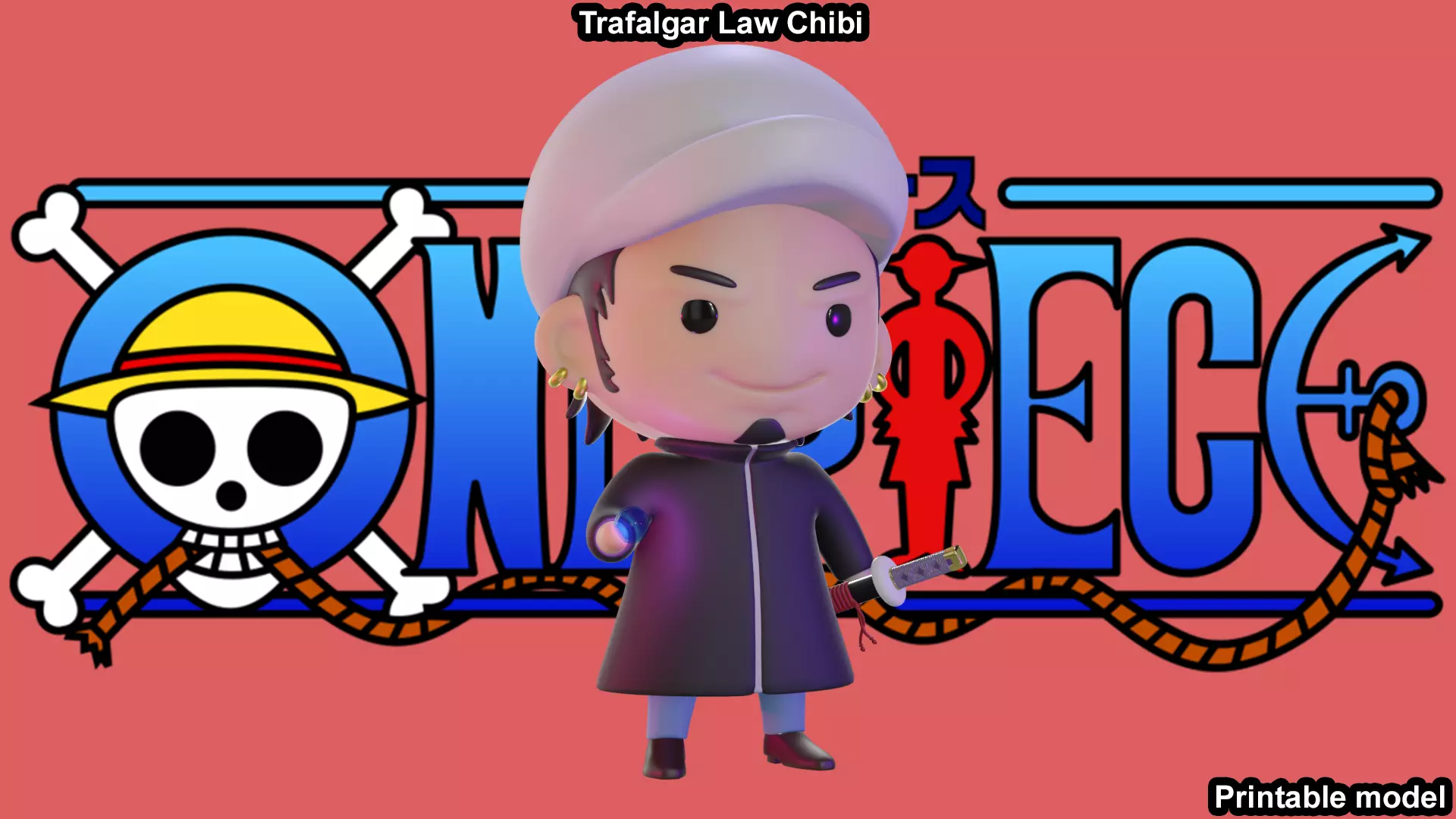 Trafalgar Law Chibi - One Piece 3D print model_0