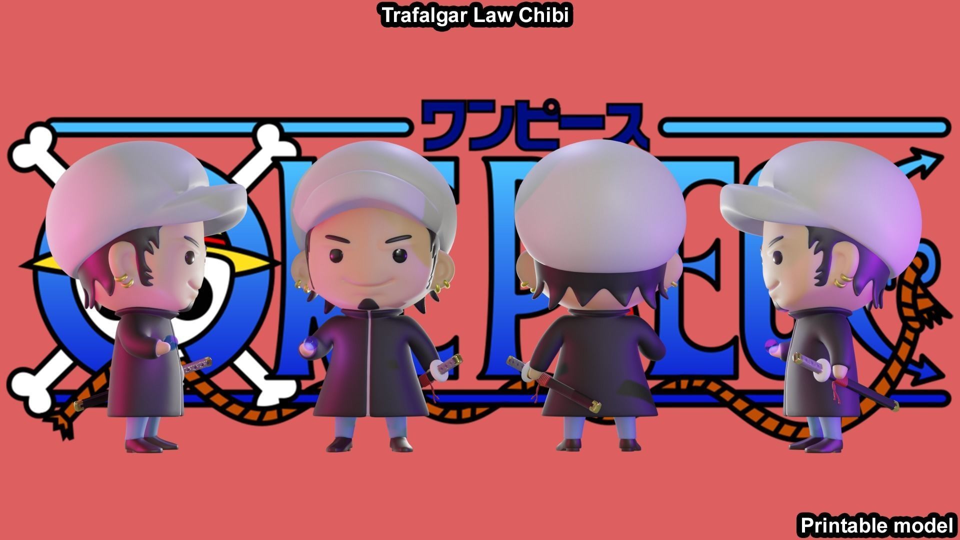 Trafalgar Law Chibi - One Piece 3D print model_2
