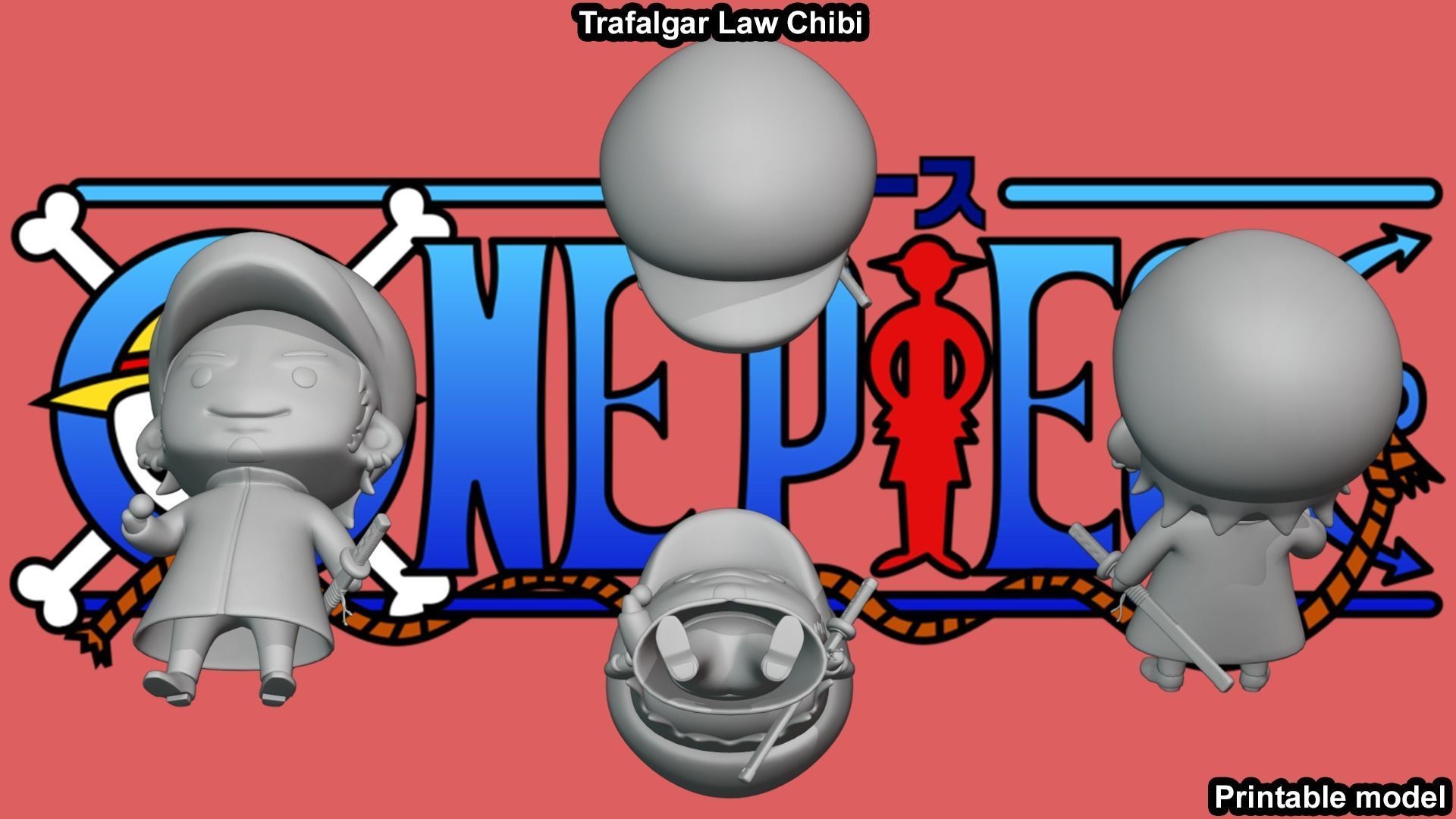Trafalgar Law Chibi - One Piece 3D print model_11