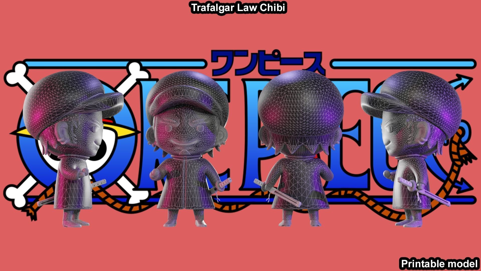 Trafalgar Law Chibi - One Piece 3D print model_12