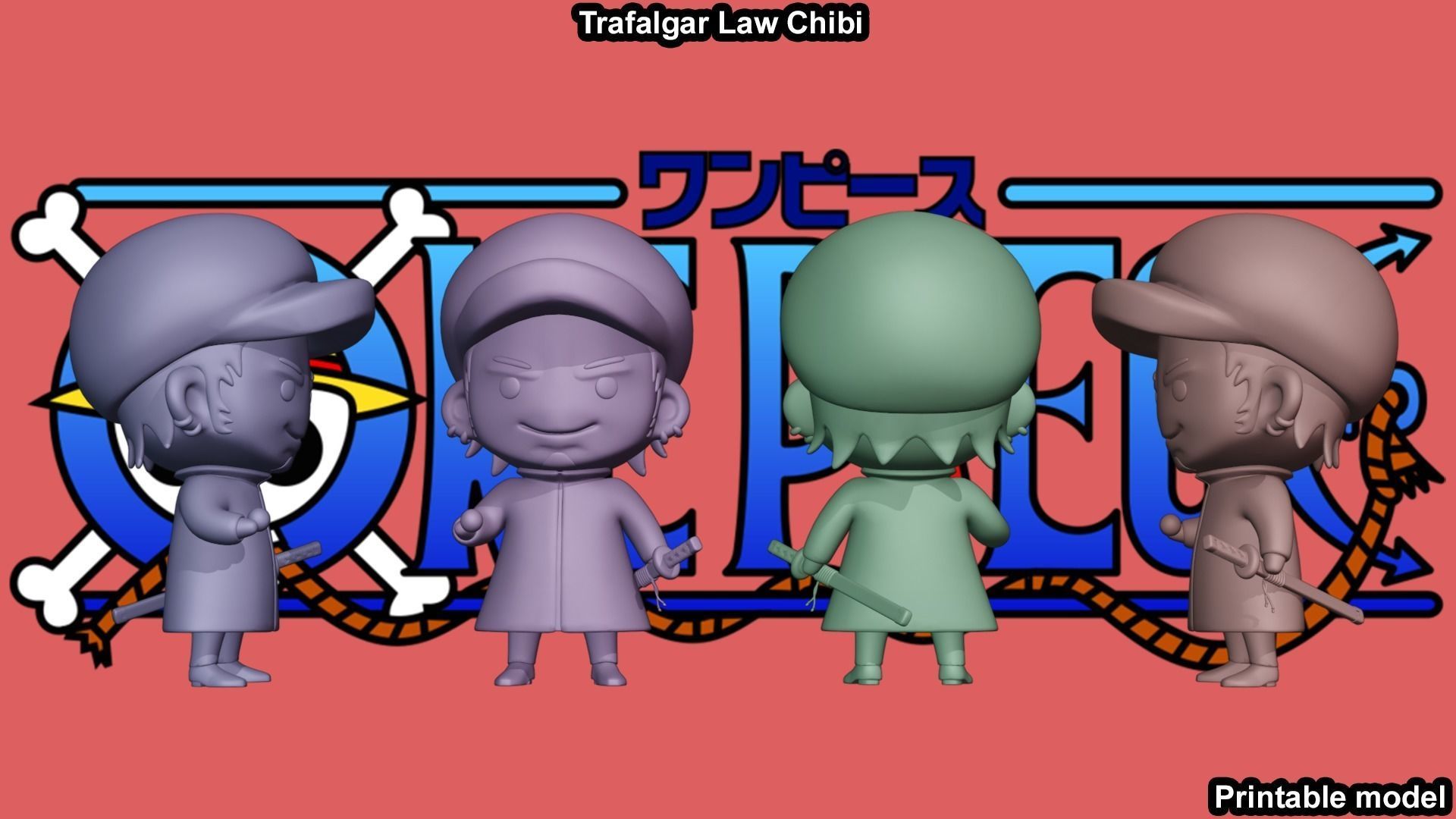 Trafalgar Law Chibi - One Piece 3D print model_10