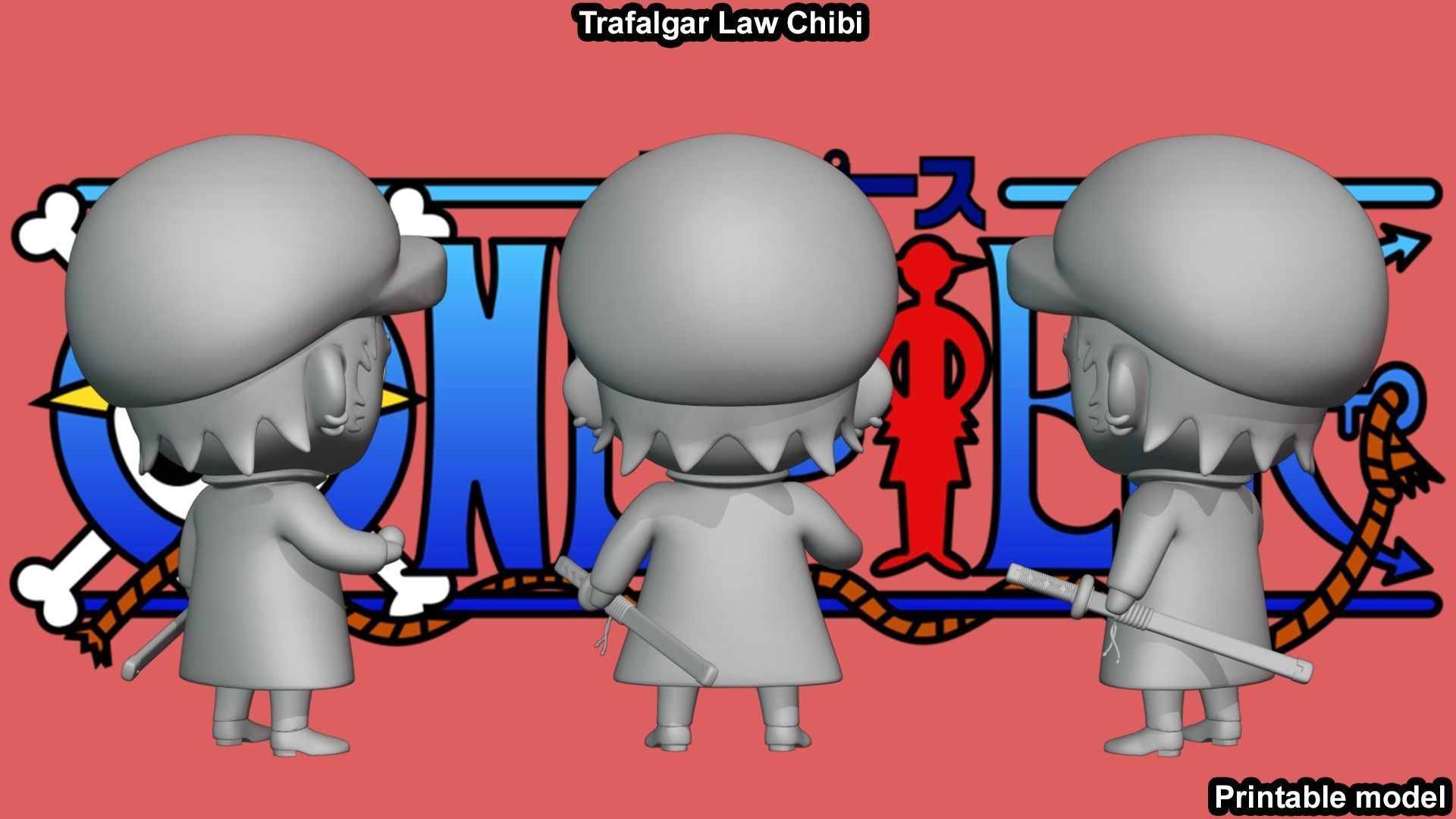 Trafalgar Law Chibi - One Piece 3D print model_7