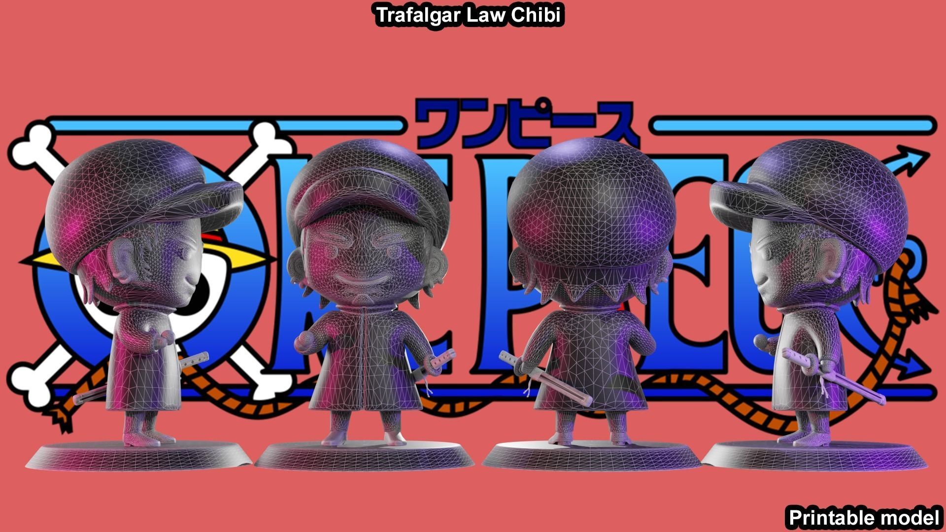Trafalgar Law Chibi - One Piece 3D print model_13