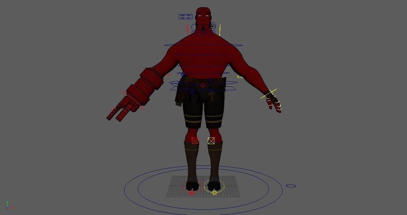 Hellboy Rig 3D model_9