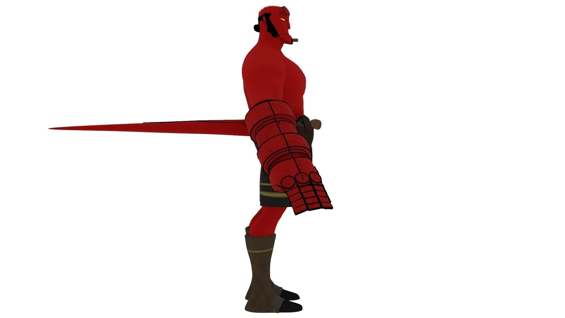 Hellboy Rig 3D model_3