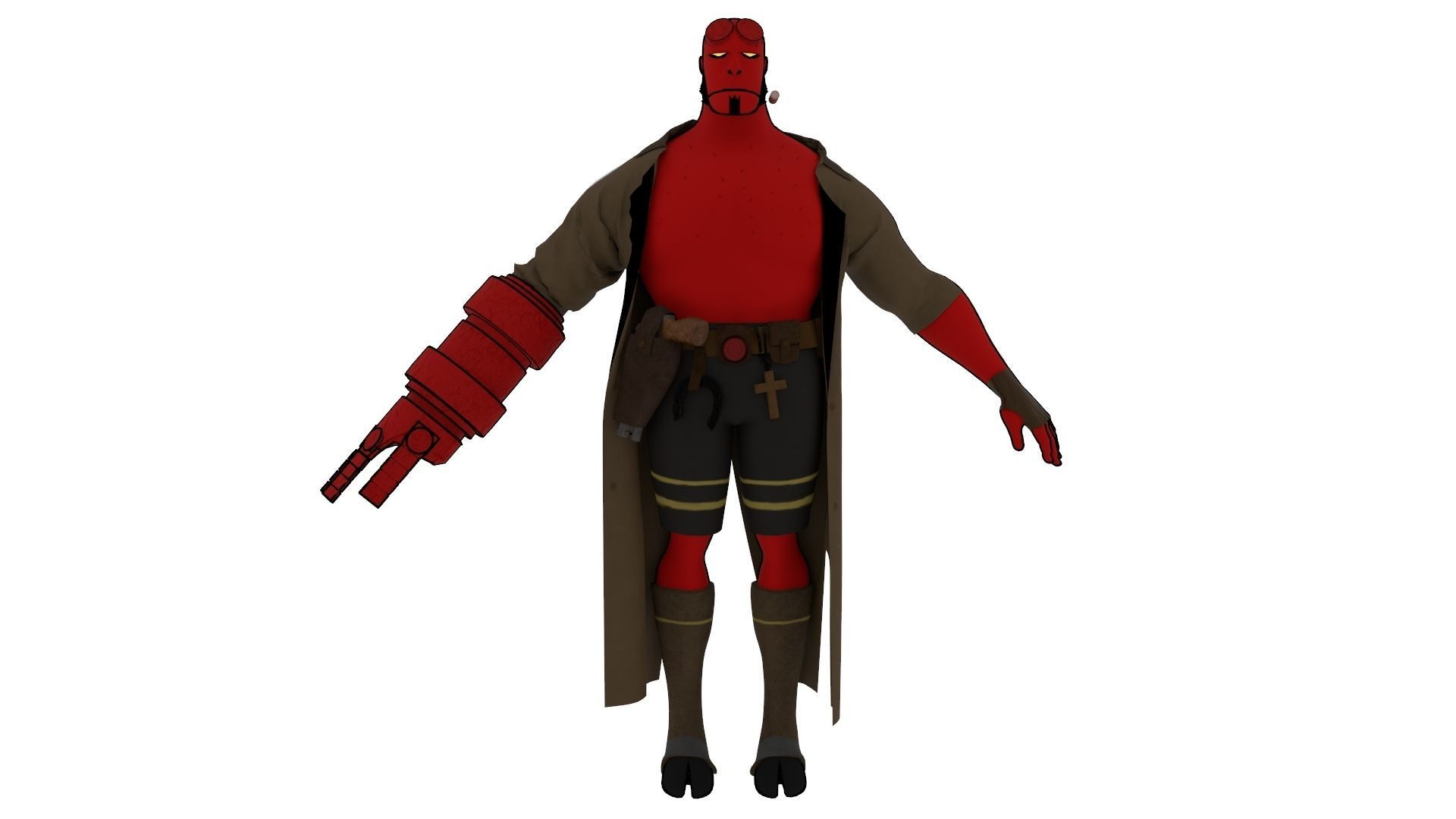 Hellboy Rig 3D model_4