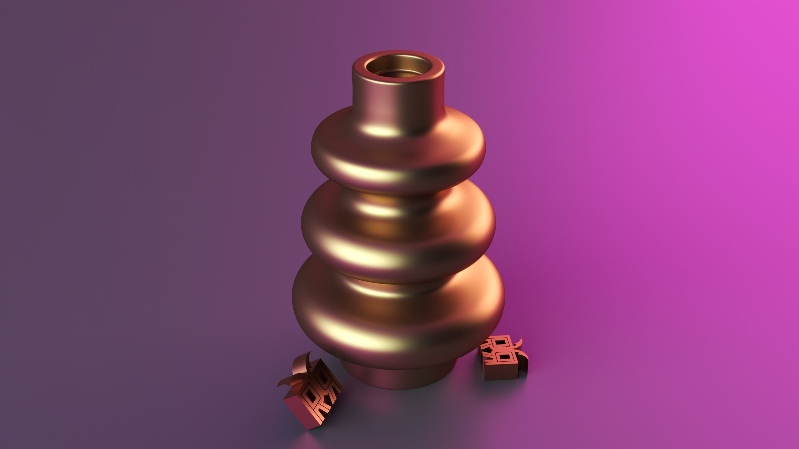 Curved Ceramic Vase 3D print model_4