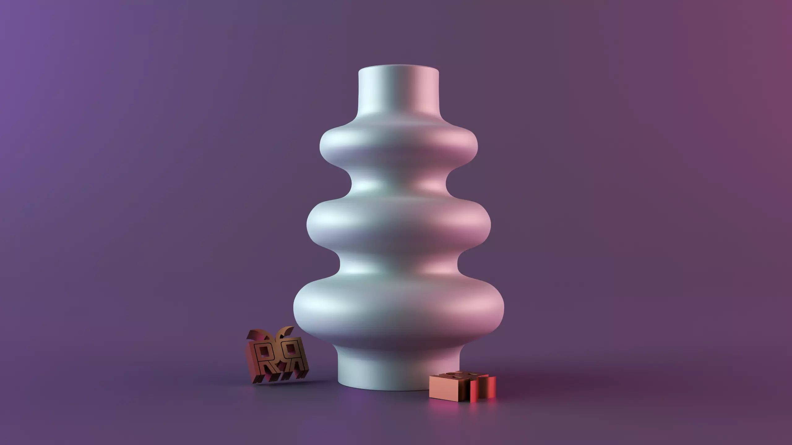 Curved Ceramic Vase 3D print model_0
