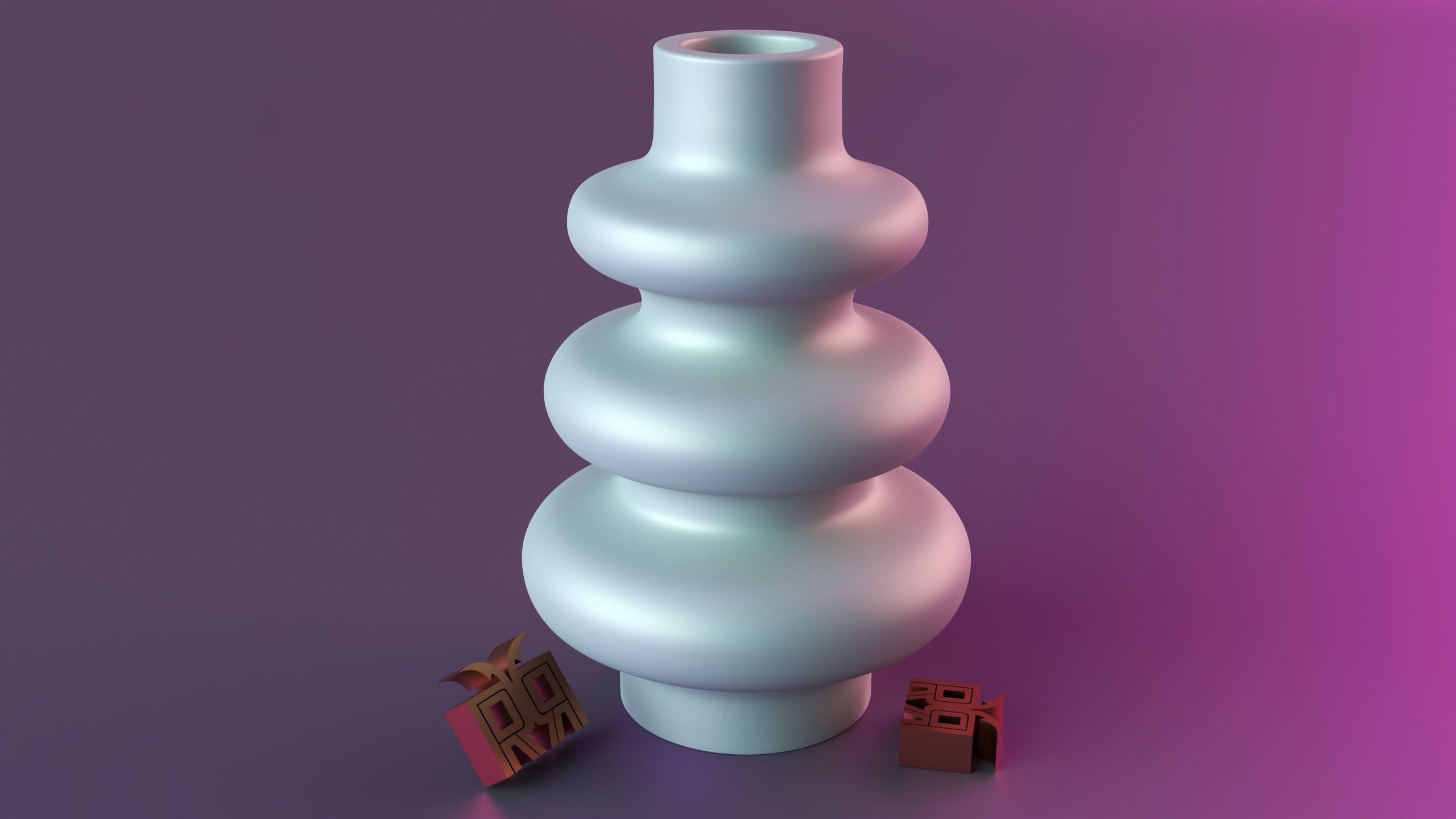 Curved Ceramic Vase 3D print model_1