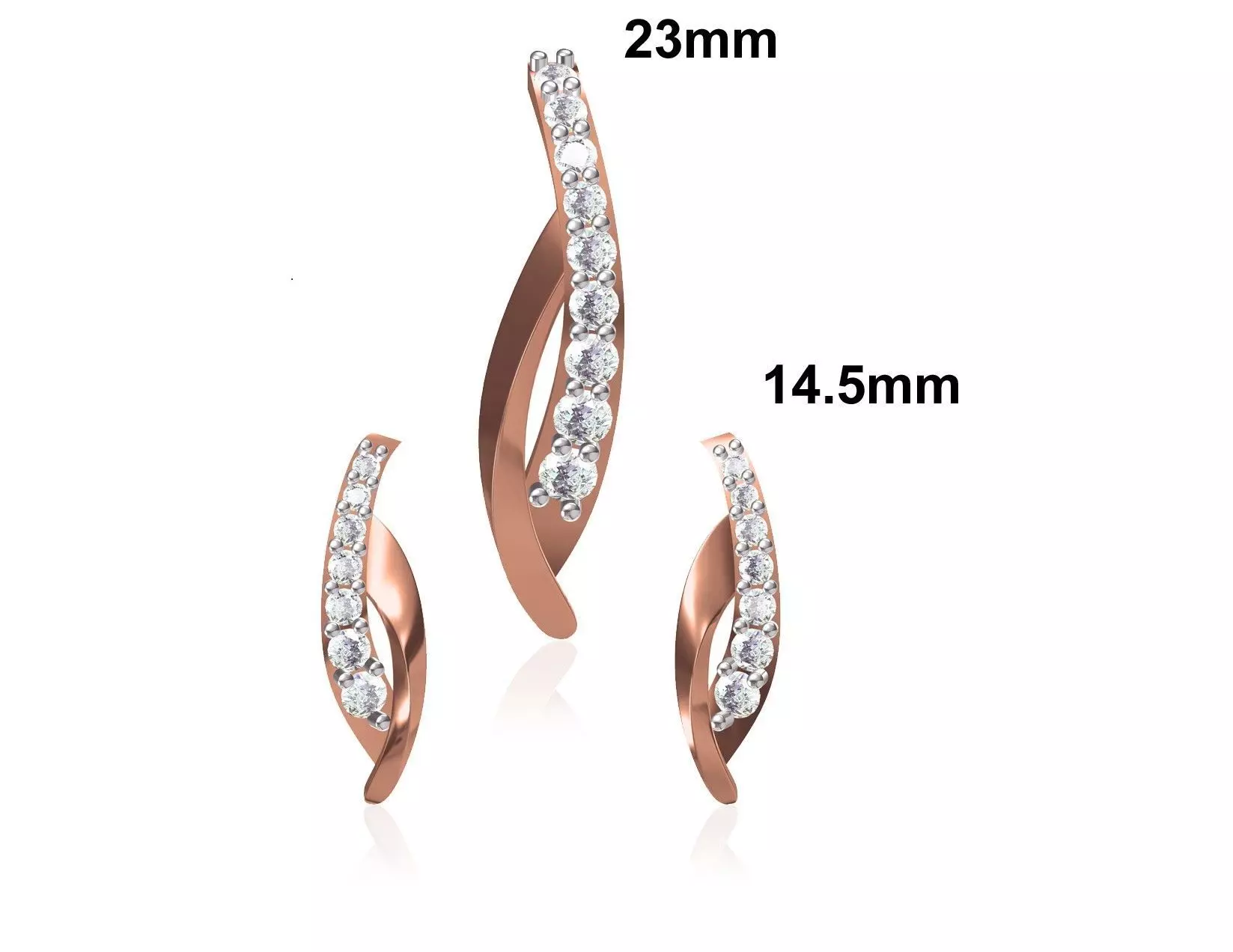 Women Earrings Pendant Set STL FBX JCD Details 3D print model