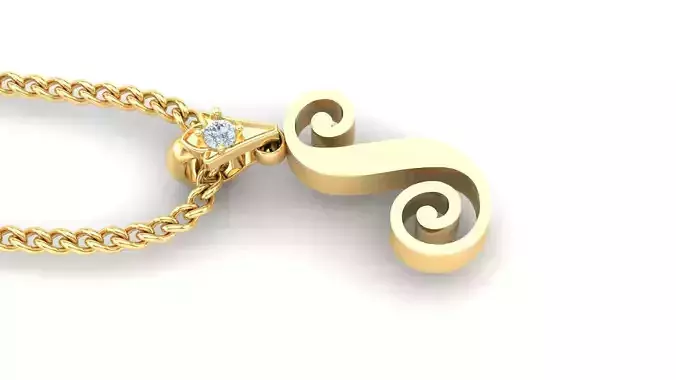 alphabet fonts pendant Letter S