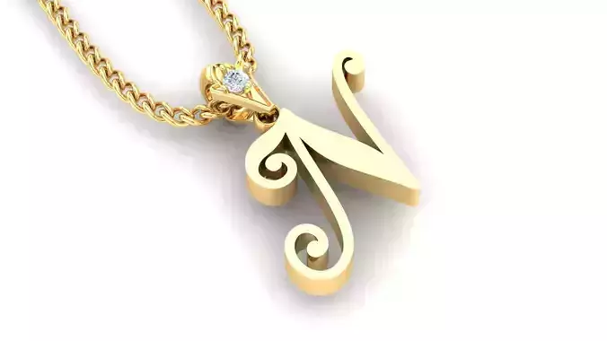 alphabet fonts pendant Letter N