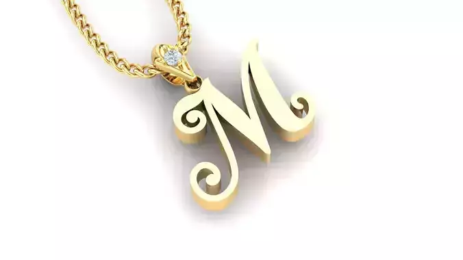 alphabet fonts pendant Letter M