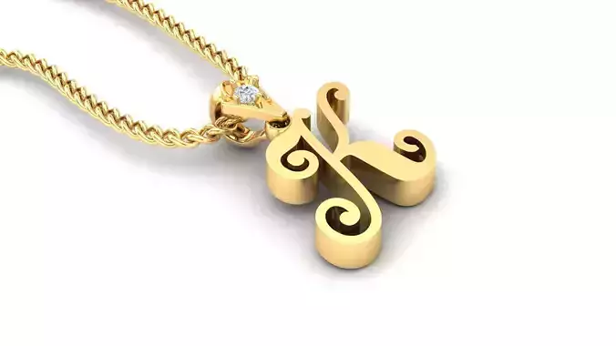 alphabet fonts pendant Letter K