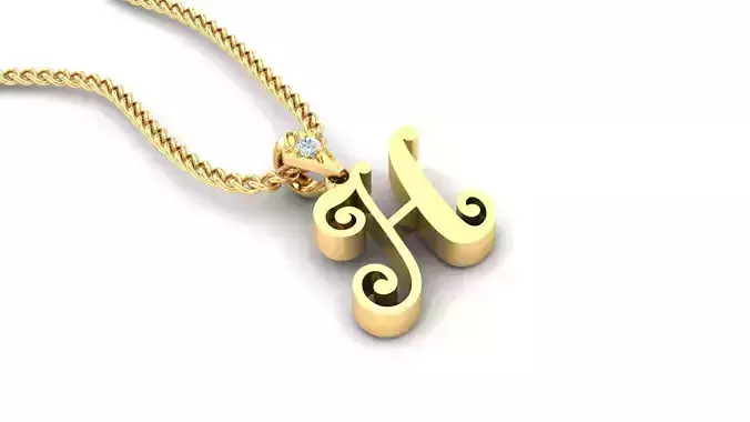 alphabet fonts pendant Letter H