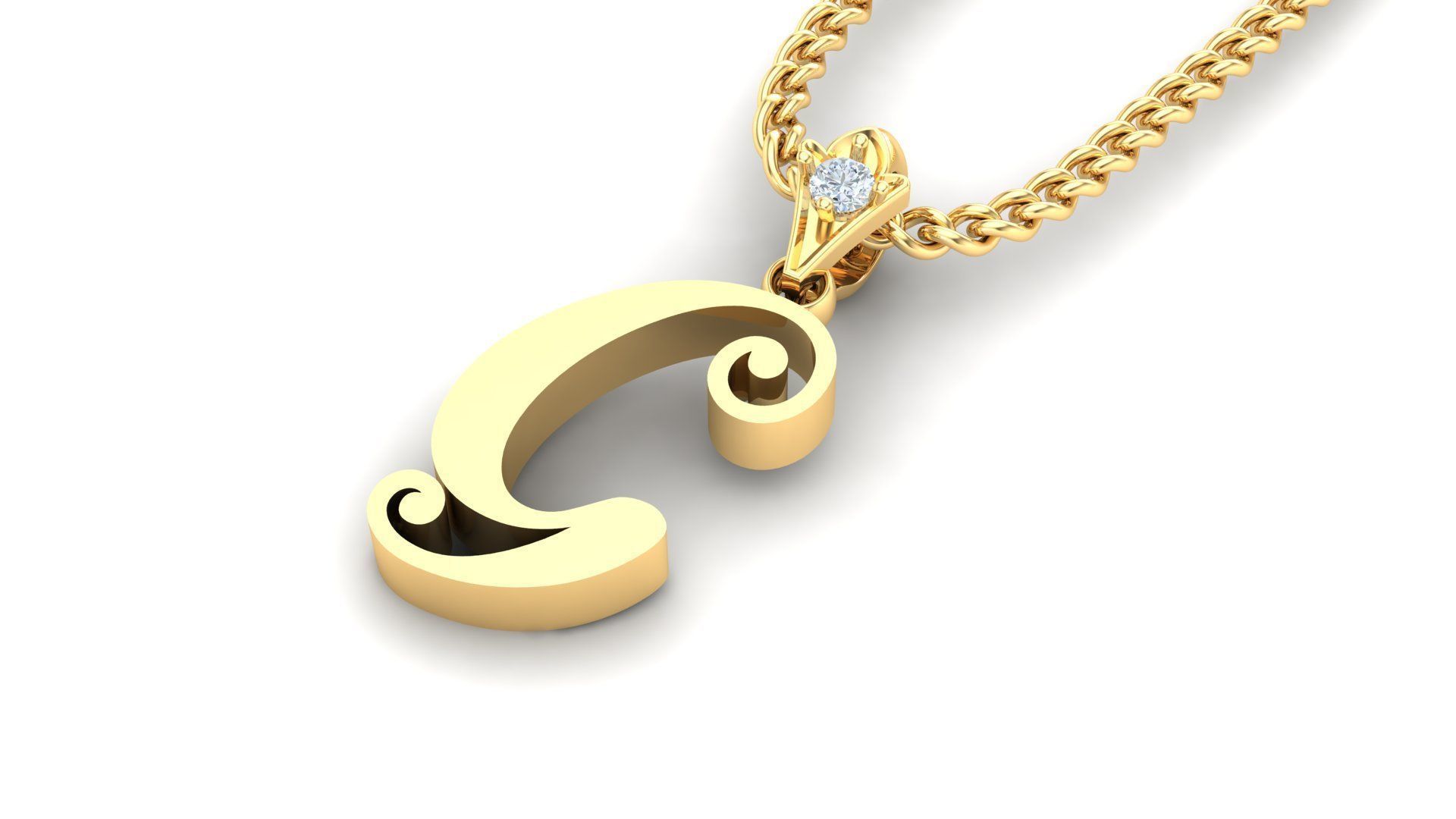 alphabet fonts pendant Letter G 3D model_2