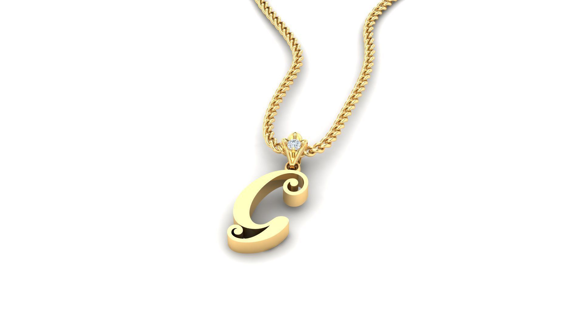 alphabet fonts pendant Letter G 3D model_4