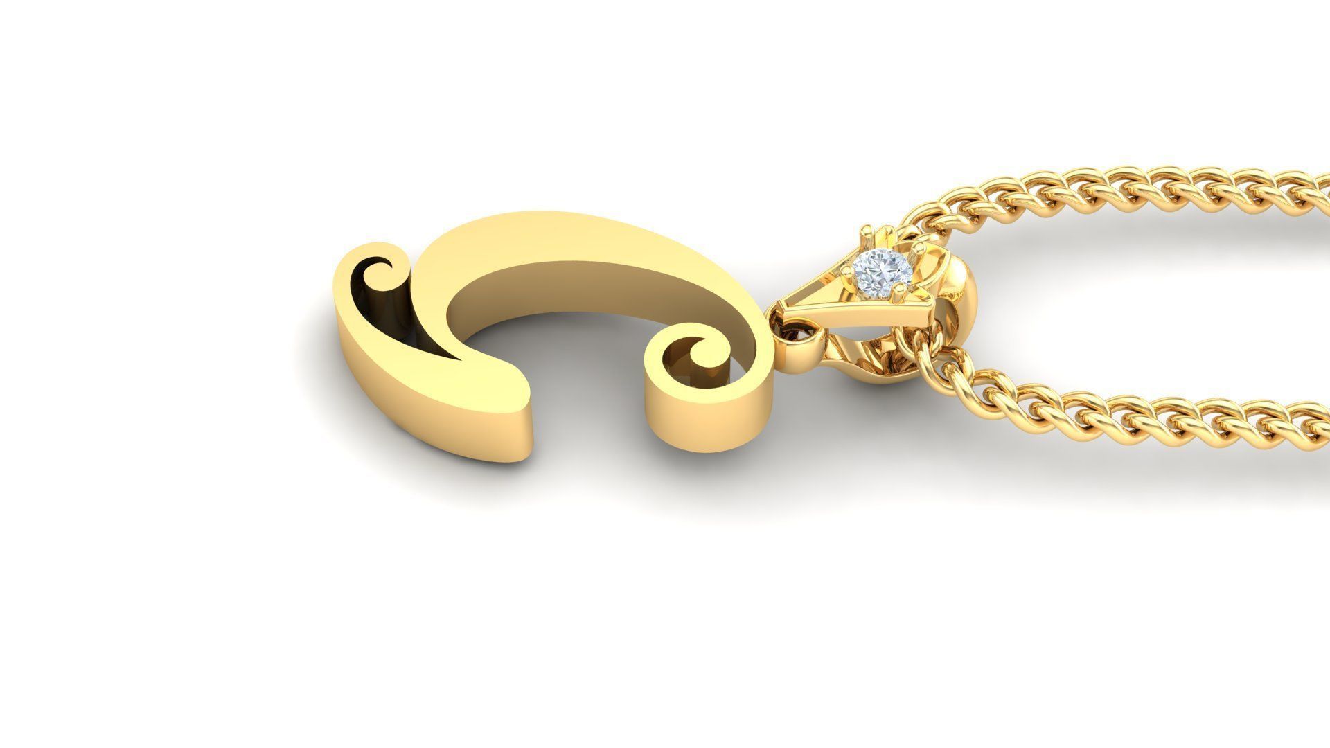 alphabet fonts pendant Letter G 3D model_3