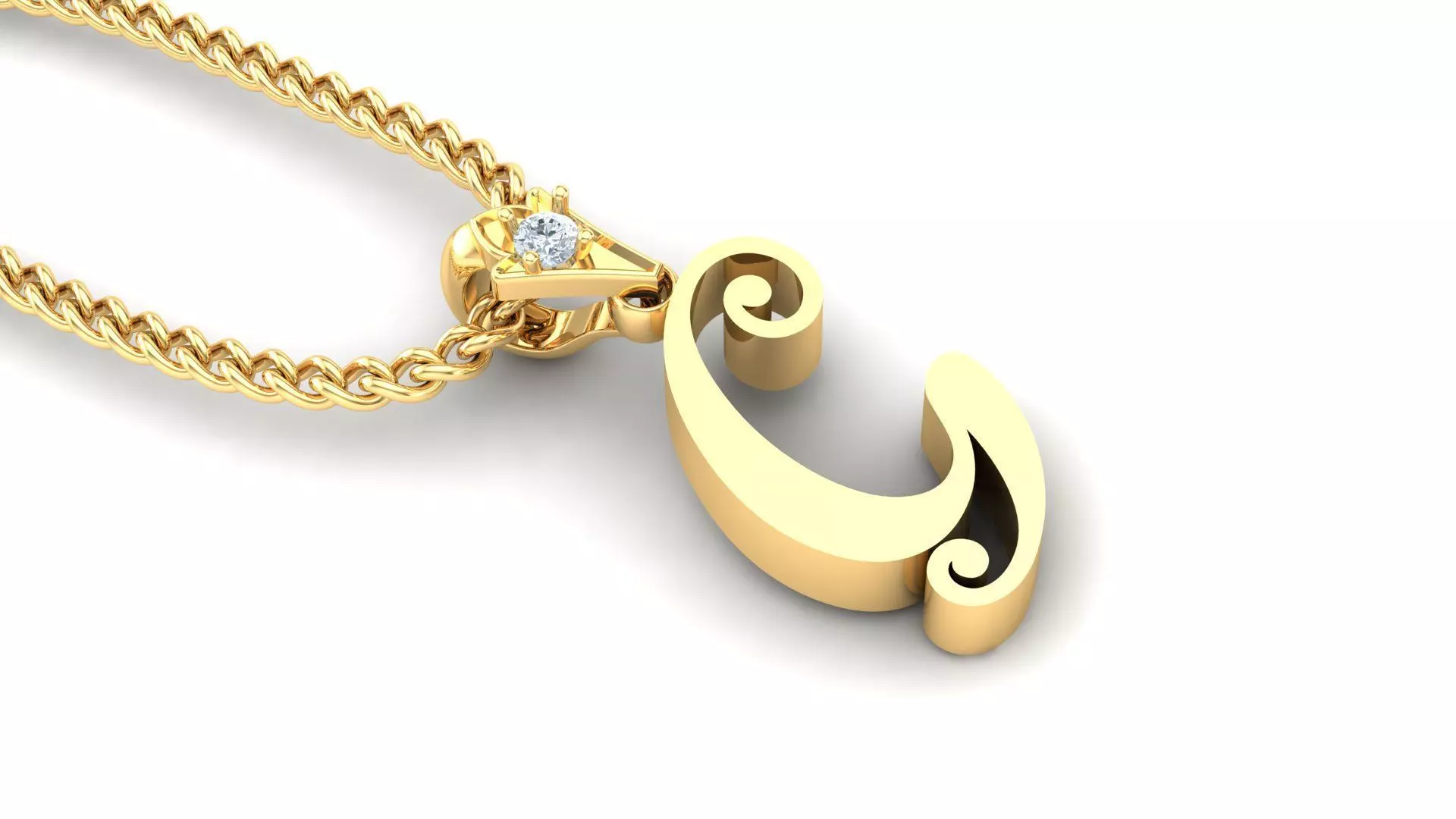 alphabet fonts pendant Letter G 3D model_0