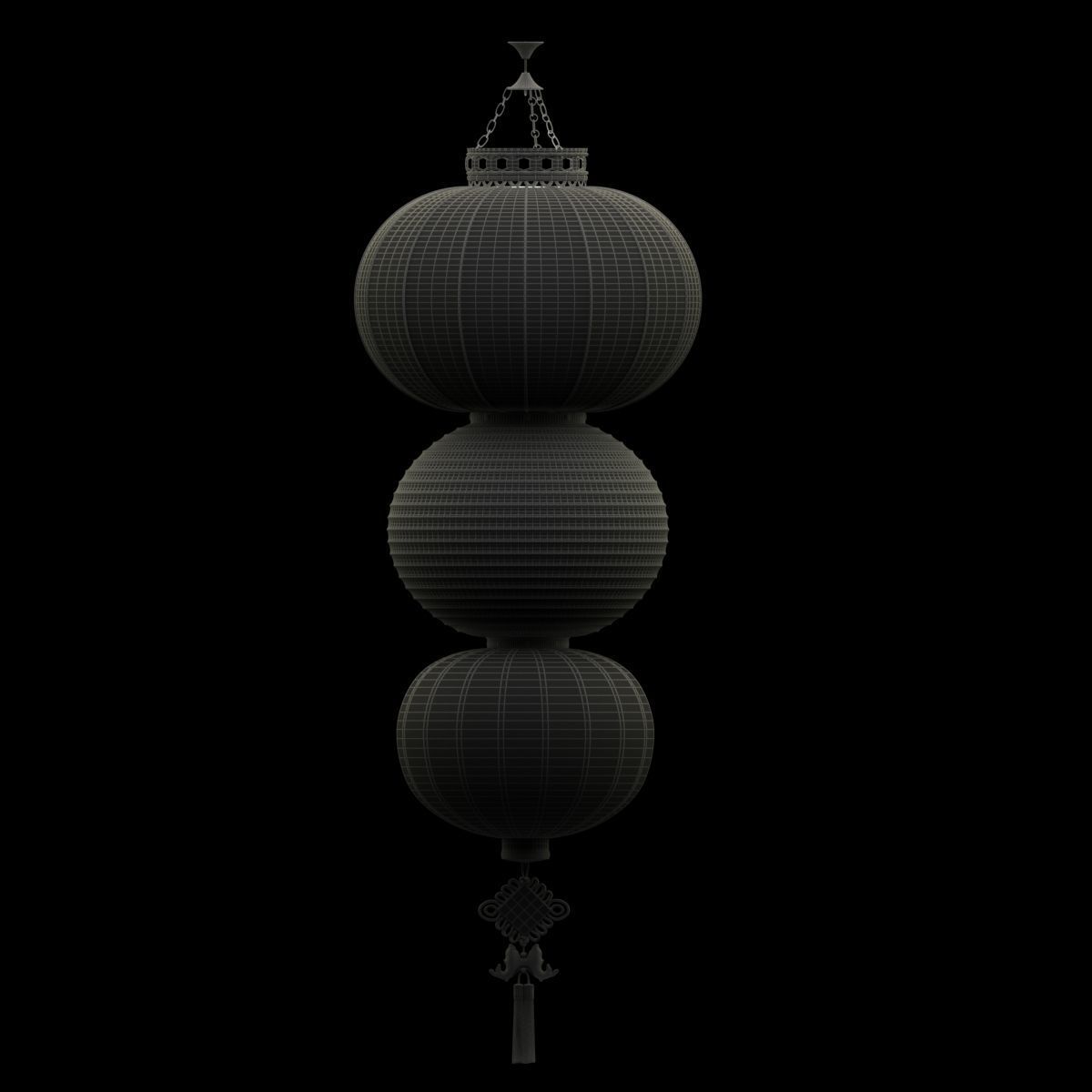Chinese red lantern 3D model_5