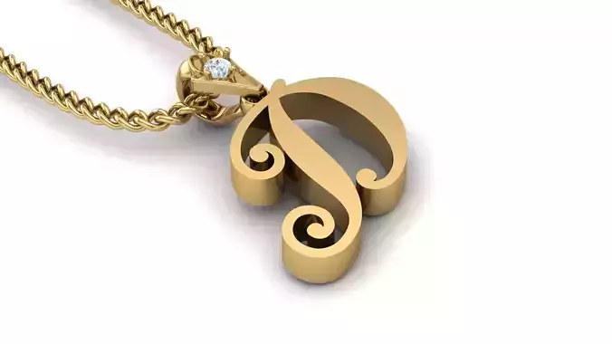 alphabet fonts pendant Letter D