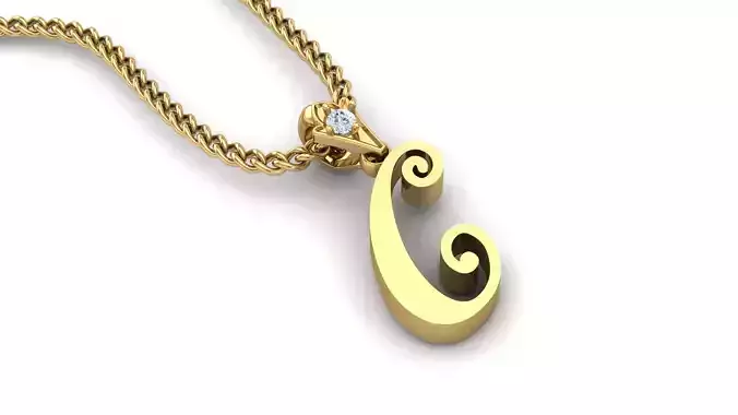 alphabet fonts pendant Letter C
