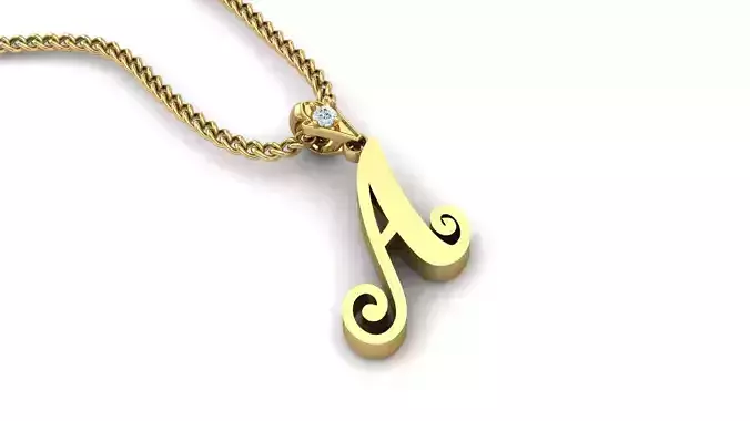 alphabet fonts pendant Letter A