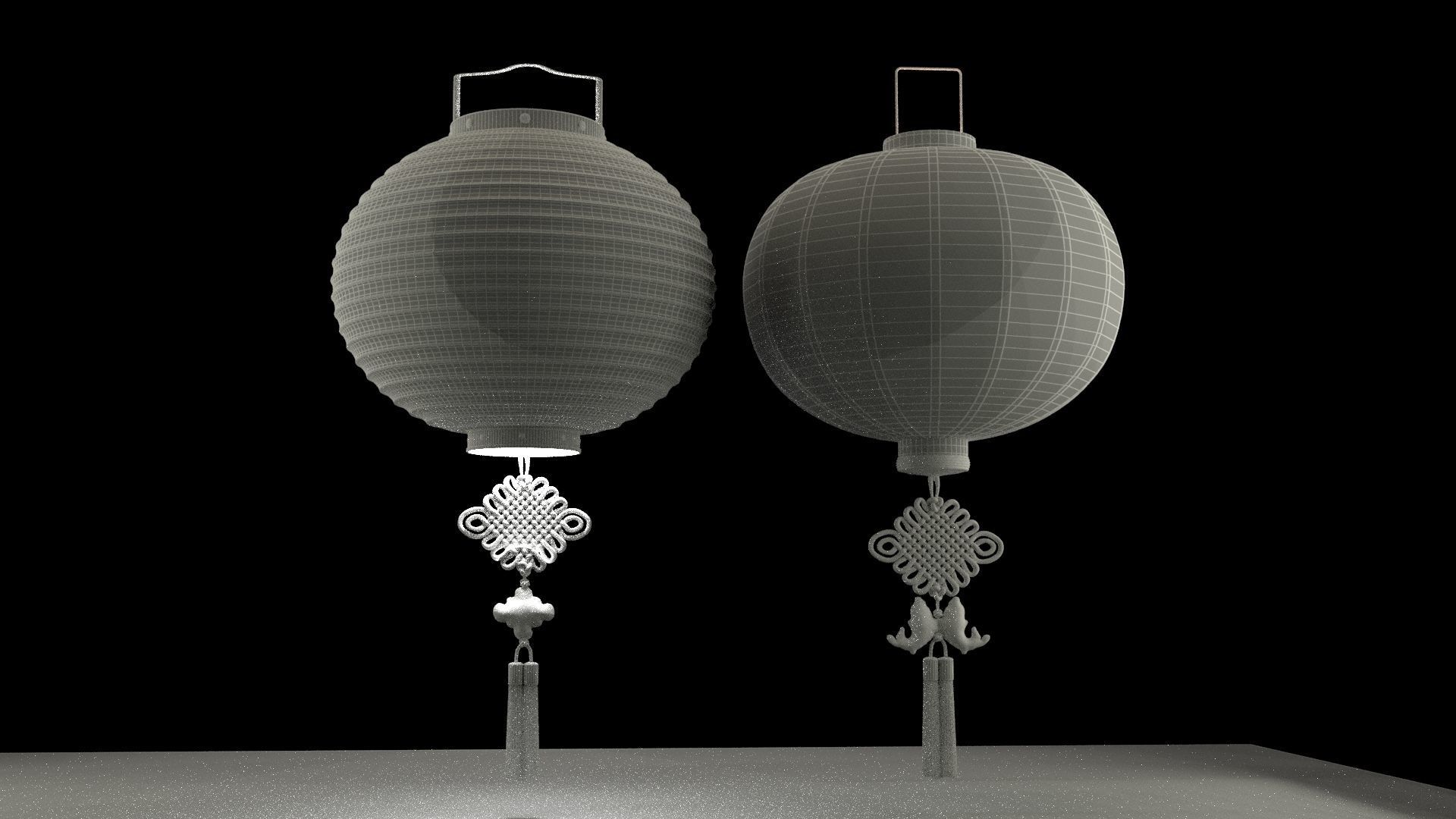 Chinese red lantern  3D model_6