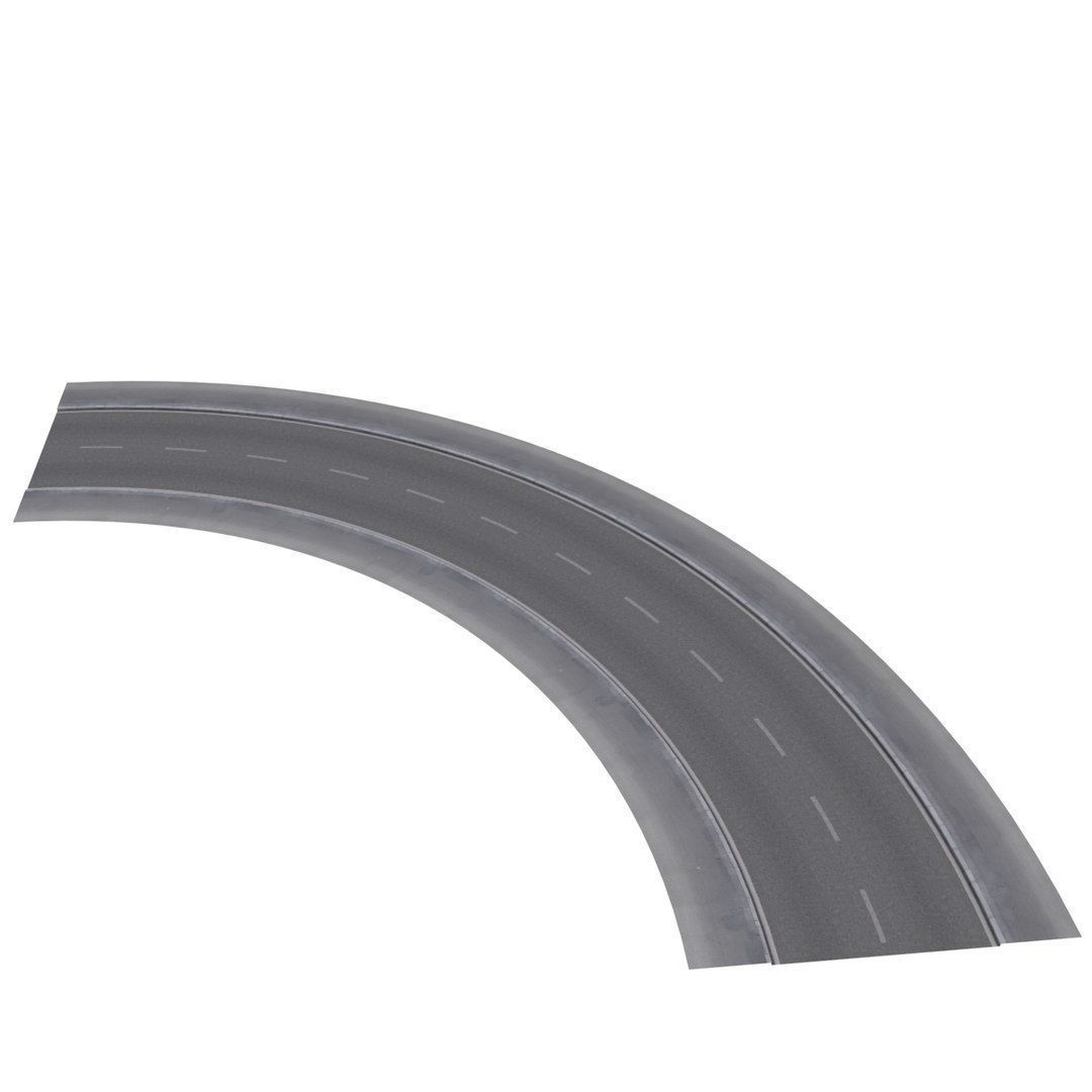 Modular Road network Low-poly 3D model_7