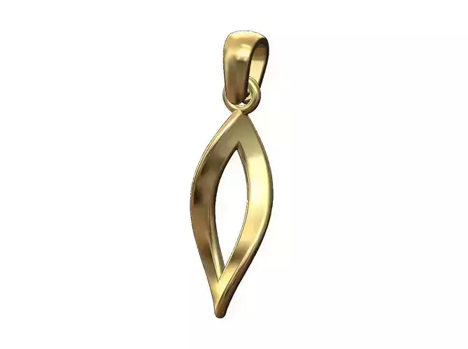 Open simple Twisted leaf pendant bail and charm